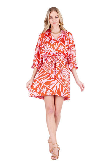 Joy Joy Puff Sleeve Collar Dress