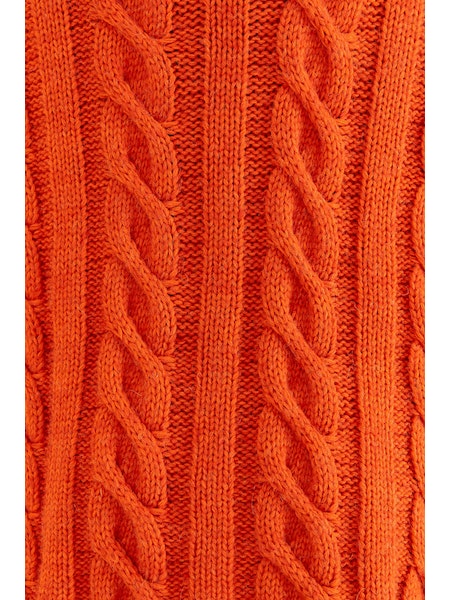 Farm Rio Orange Braided Knit Cardigan