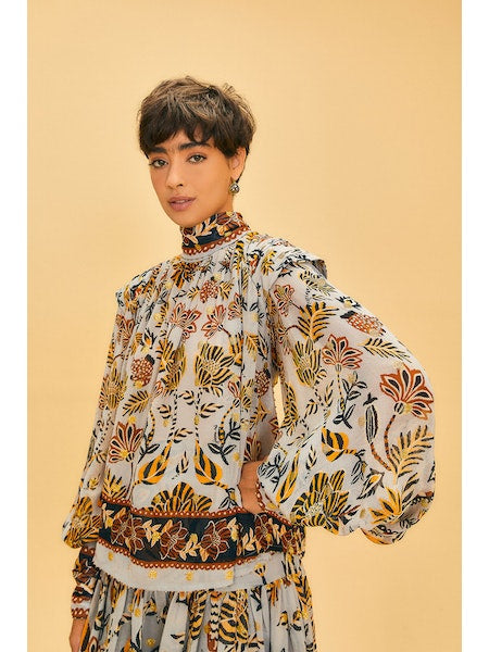 Farm Rio Floral Tapestry Top