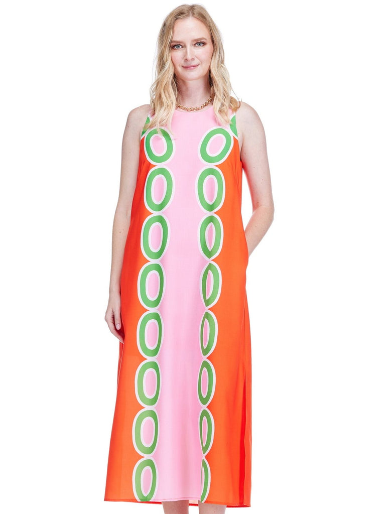 Jade Red Link Column Dress