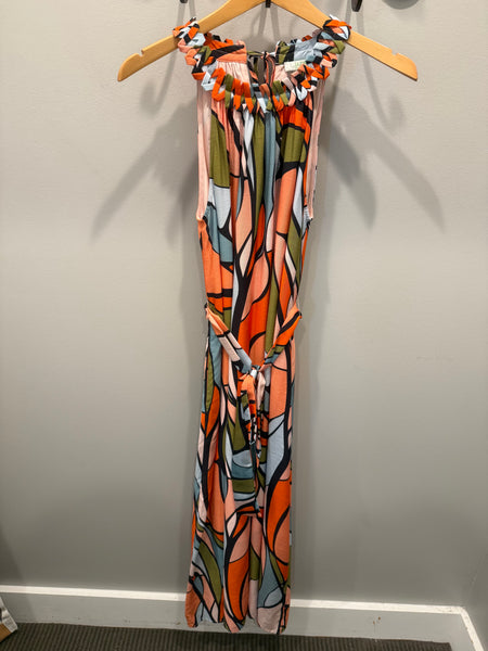 Jade Stitched Neck Halter Dress