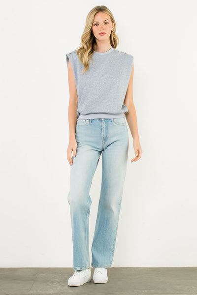THML Sleeveless Sweatshirt With Shoulder Buttons