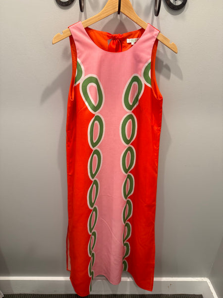Jade Red Link Column Dress