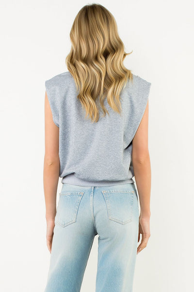 THML Sleeveless Sweatshirt With Shoulder Buttons