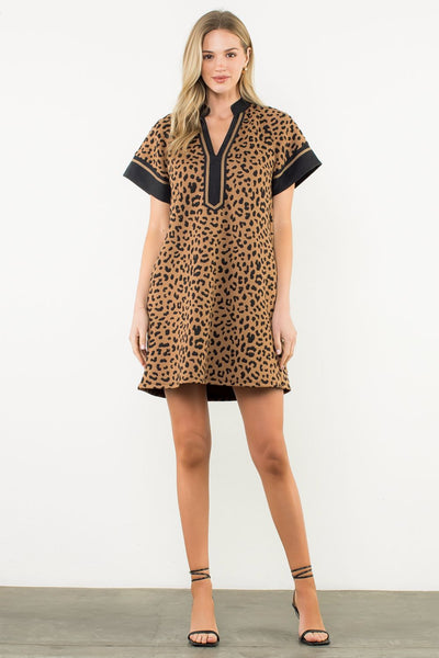 THML Short Sleeve Cheetah Dress