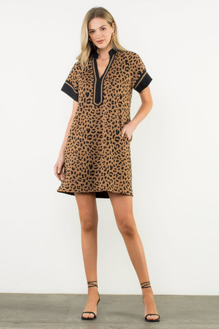 THML Short Sleeve Cheetah Dress