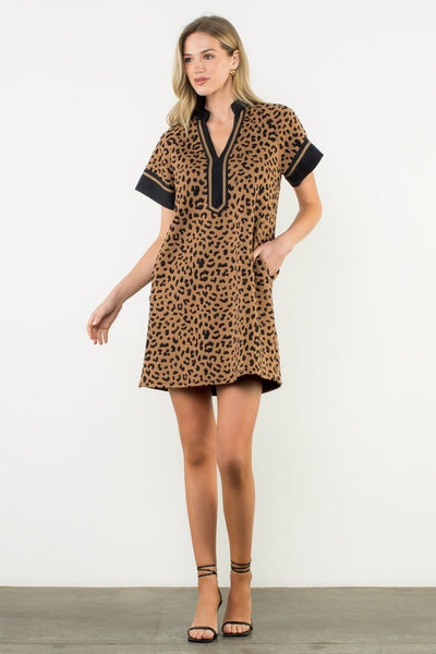 THML Short Sleeve Cheetah Dress