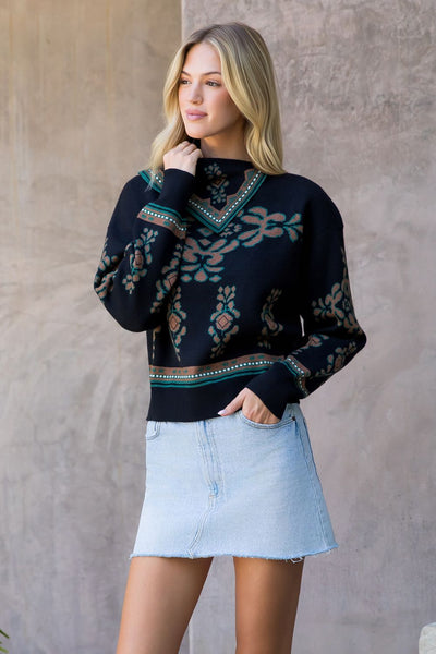 THML Scarf Look Sweater [black]