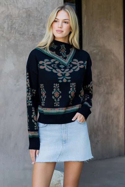 THML Scarf Look Sweater [black]