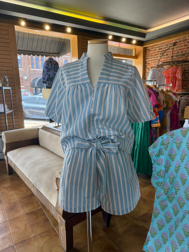 Joy Joy Blue Stripe Short