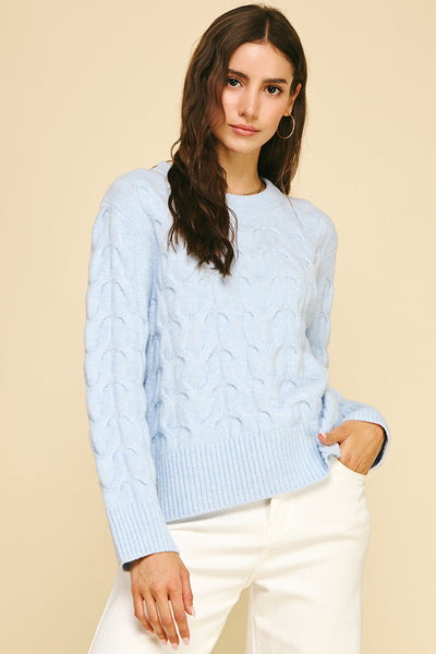 PINCH Cable Knit Crewneck Sweater
