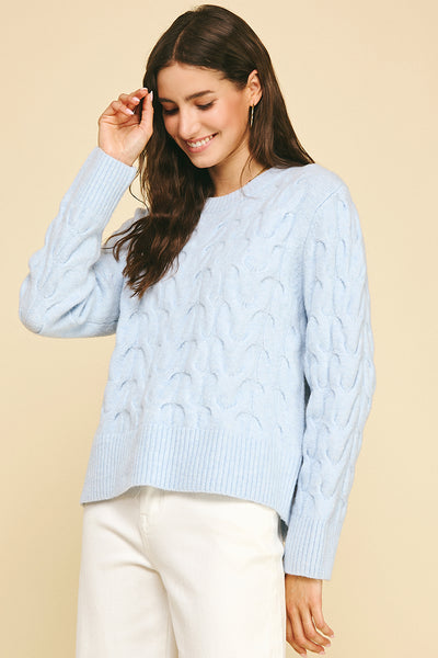 PINCH Cable Knit Crewneck Sweater