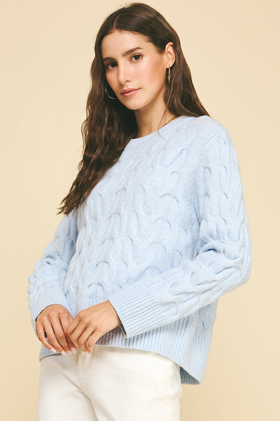 PINCH Cable Knit Crewneck Sweater