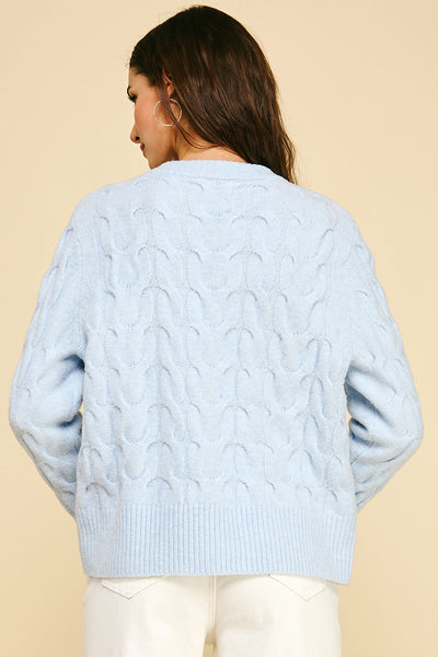 PINCH Cable Knit Crewneck Sweater