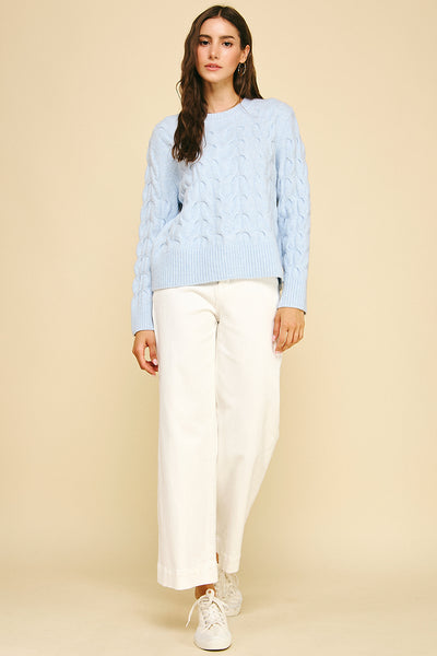 PINCH Cable Knit Crewneck Sweater