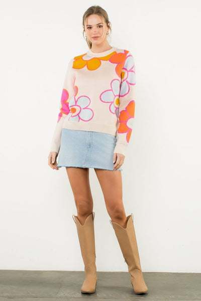 THML Knit Flower Sweater