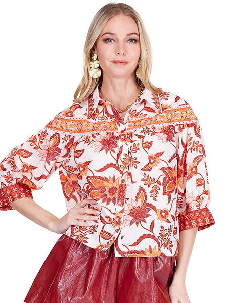 Joy Joy Round Yoke Blouse