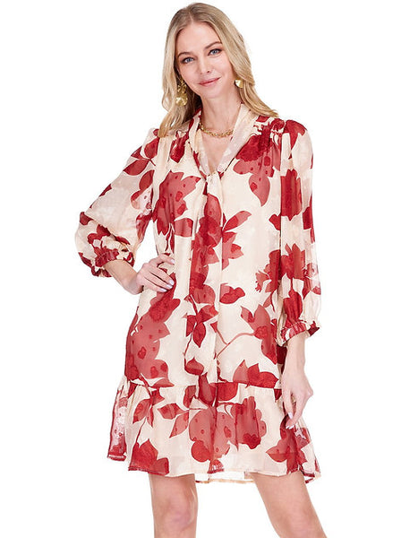 Joy Joy Tie Flounced Dress