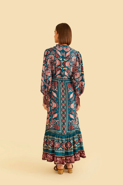 Farm Rio Seasheel Tapestry Maxi Dress
