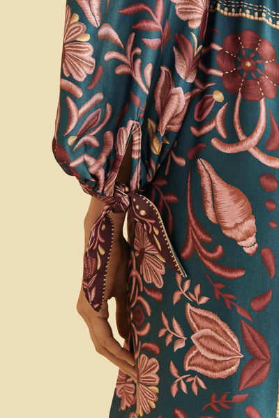 Farm Rio Seasheel Tapestry Maxi Dress