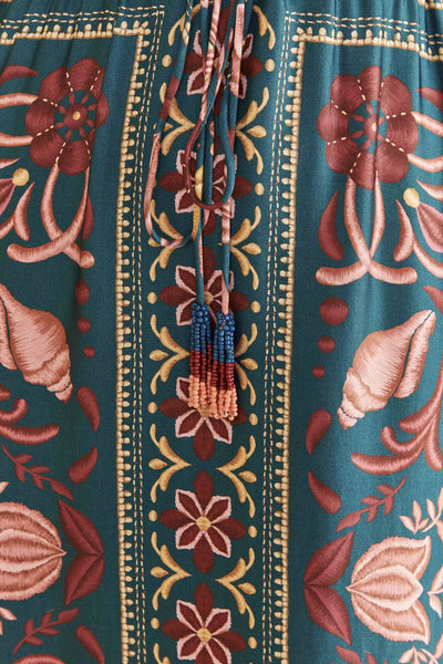 Farm Rio Seasheel Tapestry Maxi Dress
