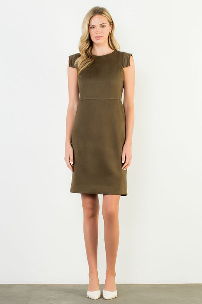 THML Sleeveless Faux Suede Dress