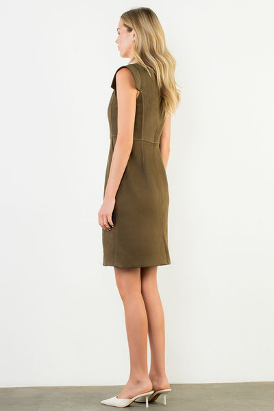 THML Sleeveless Faux Suede Dress