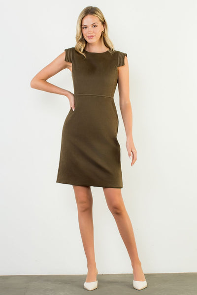 THML Sleeveless Faux Suede Dress