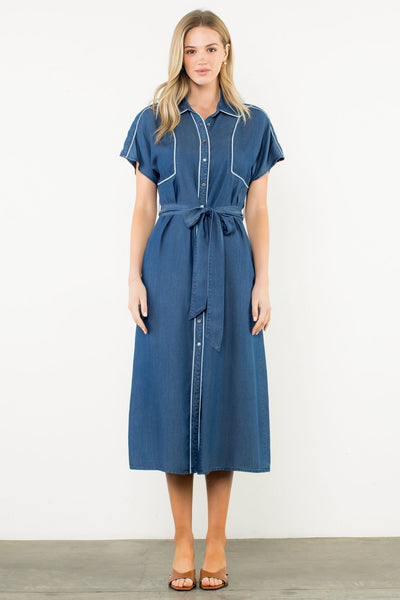 THML Button Up Midi Dress