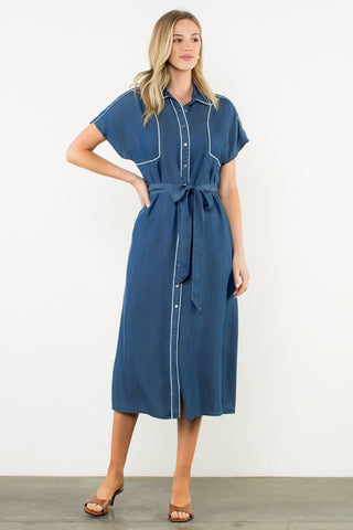 THML Button Up Midi Dress
