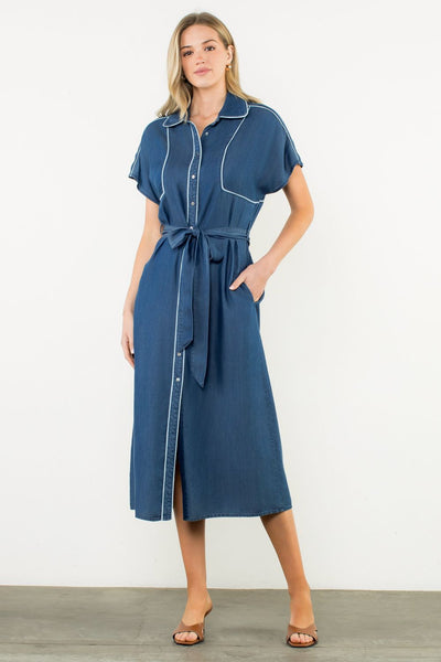 THML Button Up Midi Dress