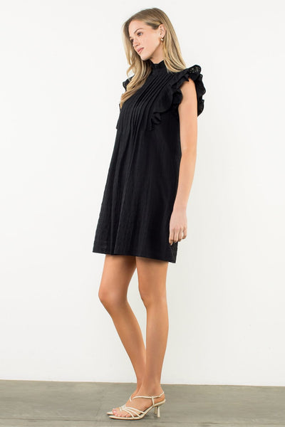 THML Flutter Sleeve Textured Dress
