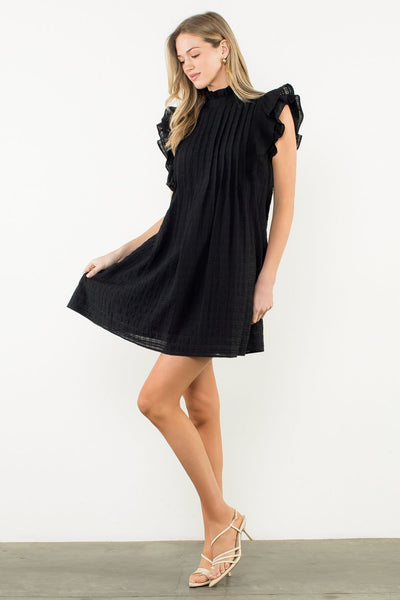 THML Flutter Sleeve Textured Dress