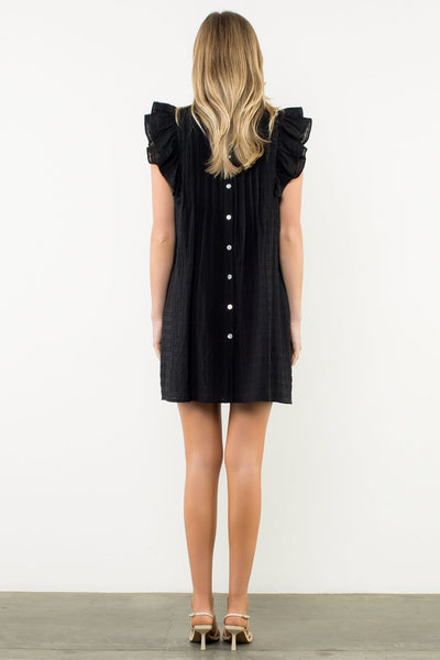 THML Flutter Sleeve Textured Dress