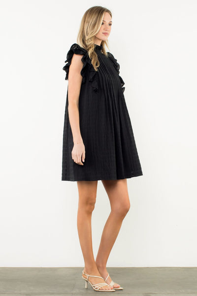 THML Flutter Sleeve Textured Dress