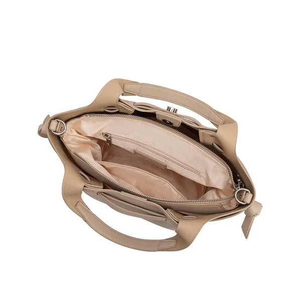 Melie Bianco Avril Vegan Leather Top Handle Handbag [nude]