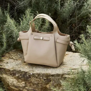 Melie Bianco Avril Vegan Leather Top Handle Handbag [nude]