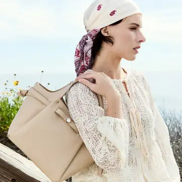 Melie Bianco Avril Vegan Leather Top Handle Handbag [bone]
