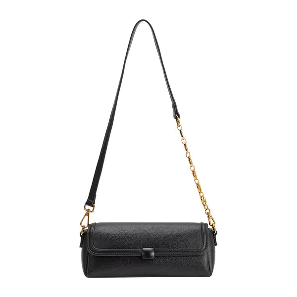 Melie Bianco Fancy Vegan Leather Clutch/Crossbody [black]