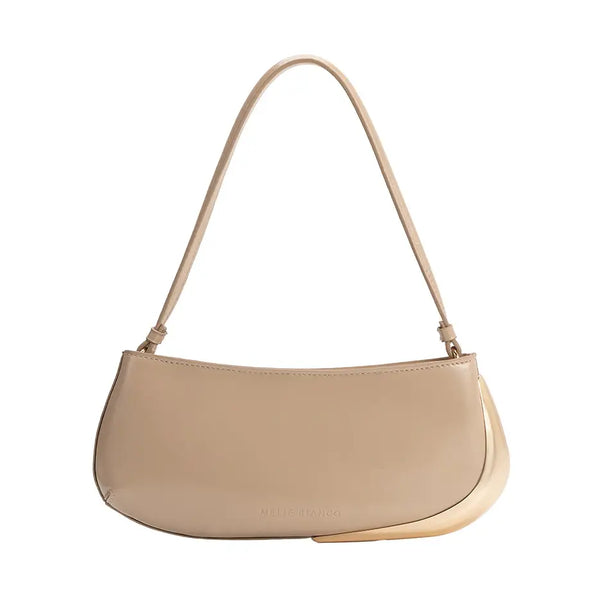 Melie Bianco Sade Recycled Vegan Leather Shoulder Bag [nude]