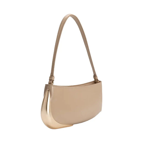 Melie Bianco Sade Recycled Vegan Leather Shoulder Bag [nude]