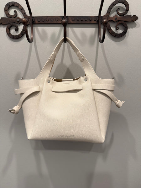 Melie Bianco Avril Vegan Leather Top Handle Handbag [bone]