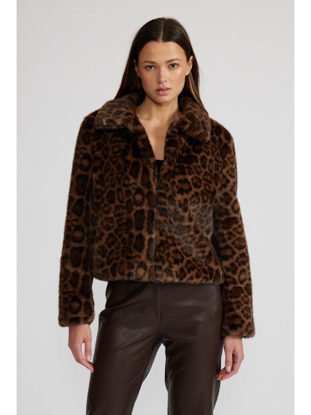 Lucy Paris Bambi Faux Fur Leopard Jacket