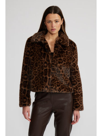 Lucy Paris Bambi Faux Fur Leopard Jacket