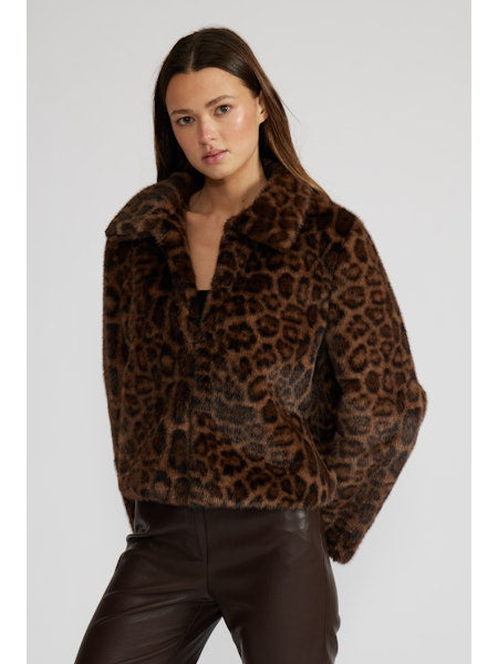 Lucy Paris Bambi Faux Fur Leopard Jacket