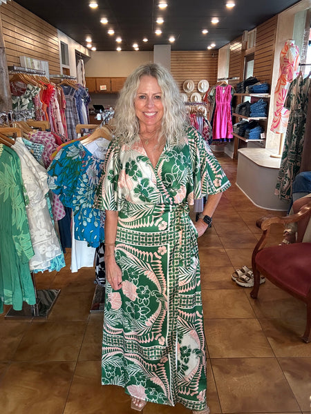 Ciebon Two Tone Print Wrap Maxi