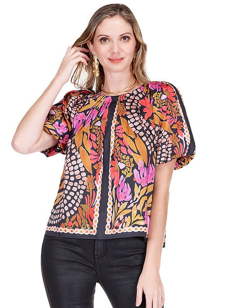 Jade Pleated Puff Sleeve Top