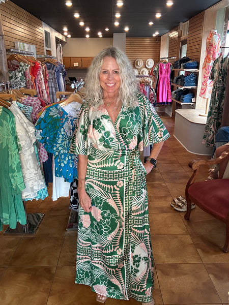 Ciebon Two Tone Print Wrap Maxi