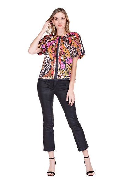 Jade Pleated Puff Sleeve Top