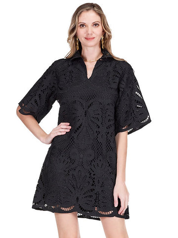 Jade High Neck Lace Tunic Dress